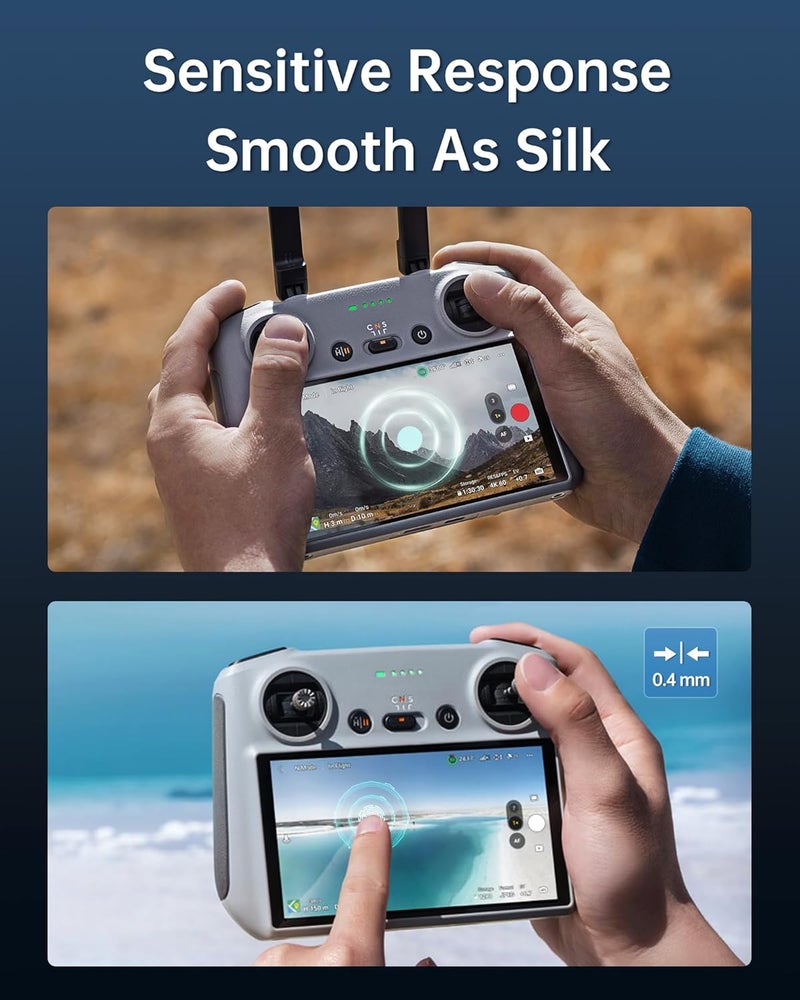 LKTOP Screen Protector+Joysticks for DJI 𝗥𝗖/𝗥𝗖𝟮 Remote Controller Accessories, 3 Set HD Tempered Glass Film Controller Sticks for DJI Mini 5 Pro/Mini 4 Pro, Mini 3/Mavic 3/Air 3 Series, Air 2S - Image 4